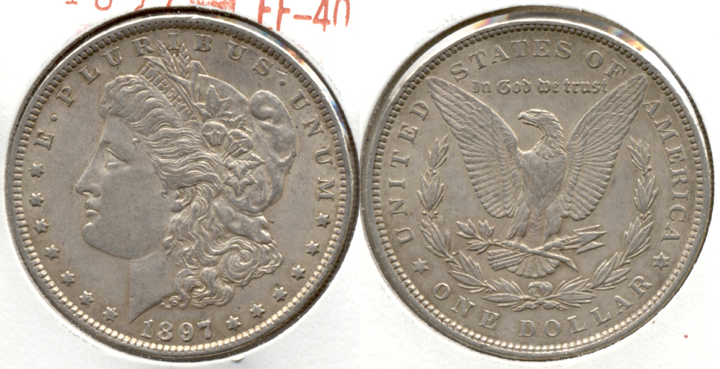 1897 Morgan Silver Dollar EF-40 f