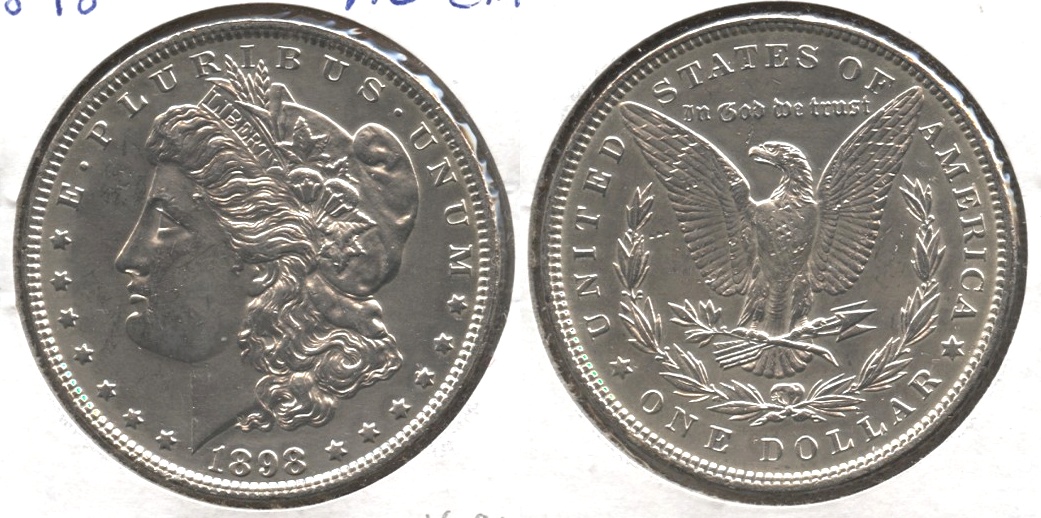 1898 Morgan Silver Dollar AU-50 f Cleaned