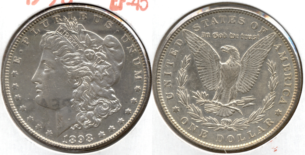 1898 Morgan Silver Dollar EF-45 f