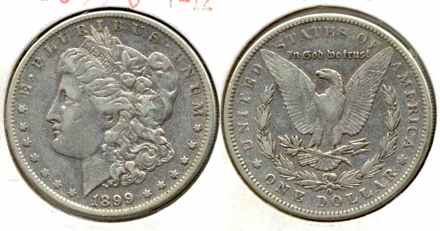 1899-O Morgan Silver Dollar Fine-12 b