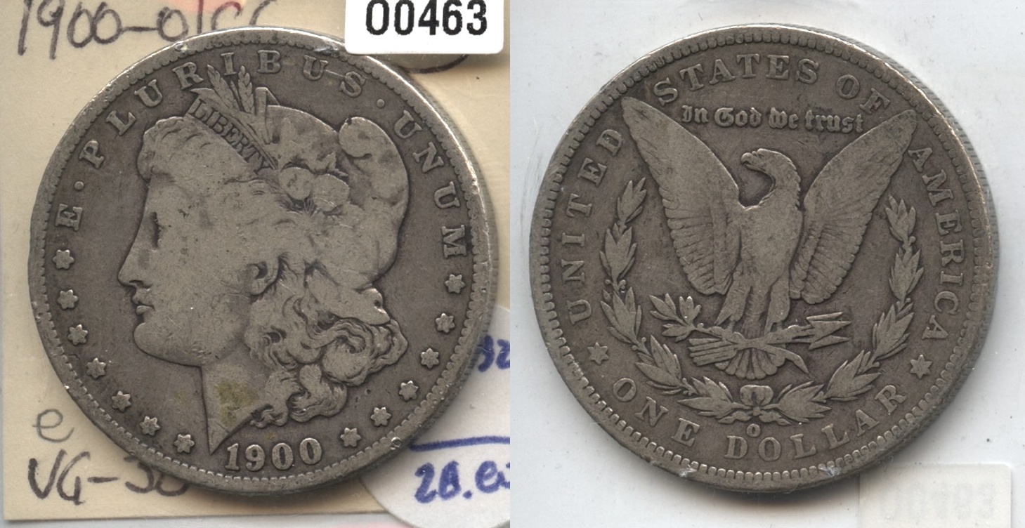 1900-O Morgan Silver Dollar VG-8 #e O over CC