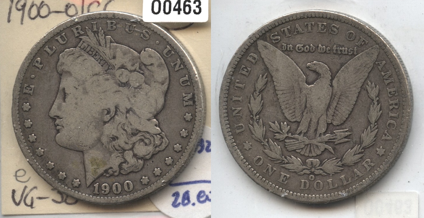 1900-O Morgan Silver Dollar VG-8 #e O over CC