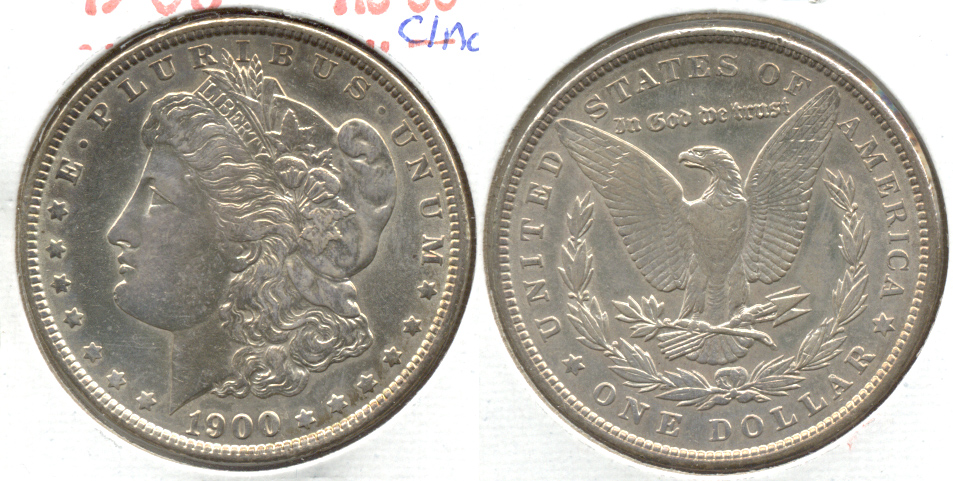1900 Morgan Silver Dollar AU-50 e Cleaned