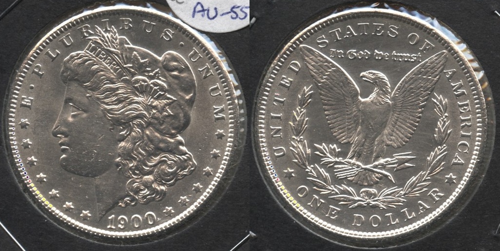 1900 Morgan Silver Dollar AU-55 a