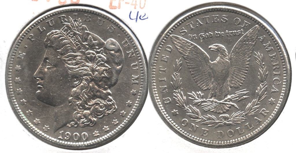 1900 Morgan Silver Dollar EF-40 #av Cleaned