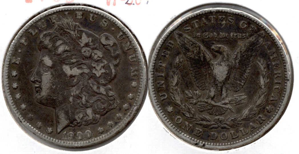 1900 Morgan Silver Dollar VF-20 b Rough Rim