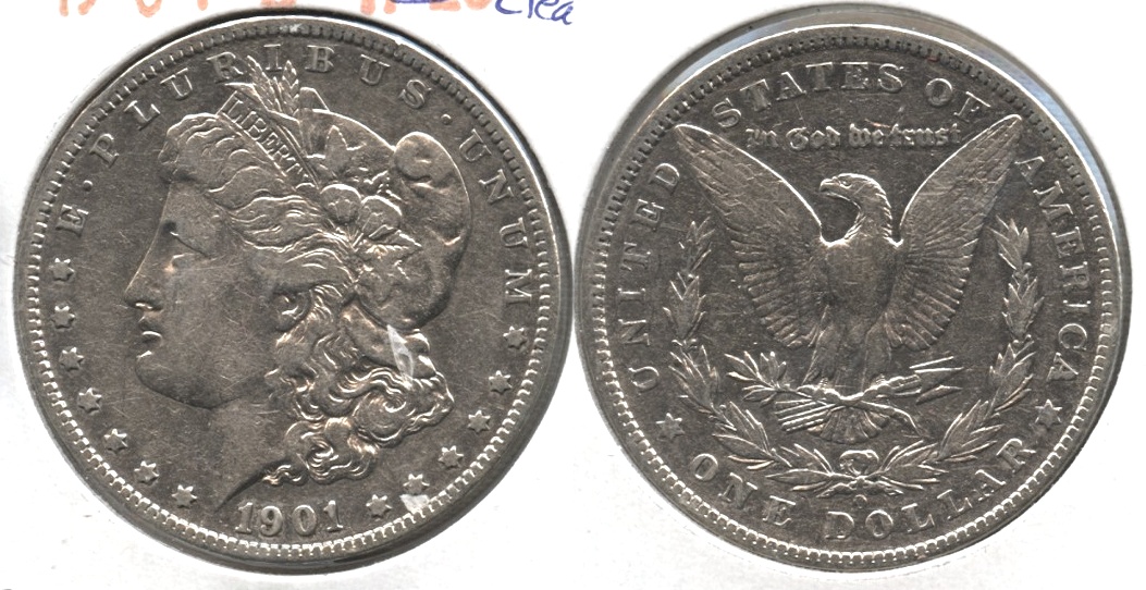 1901-O Morgan Silver Dollar Fine-12 #m Cleaned