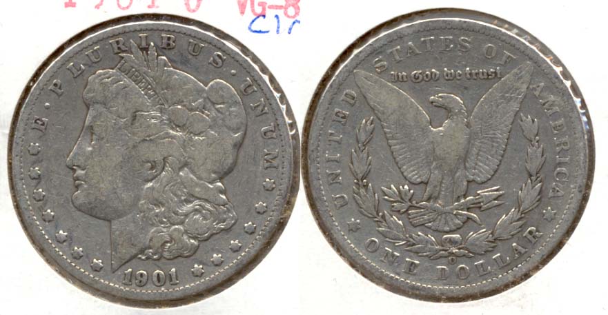 1901-O Morgan Silver Dollar VG-8 c Cleaned