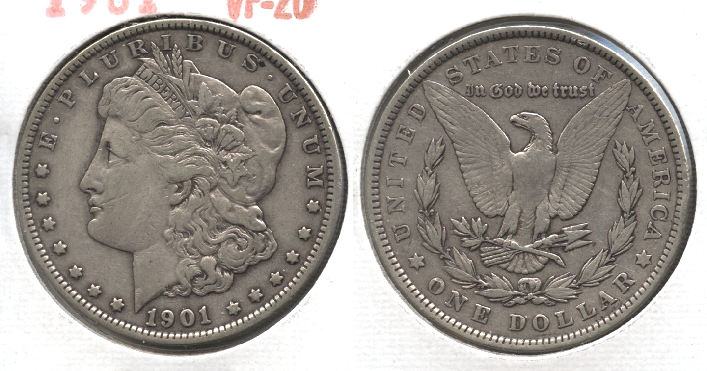 1901 Morgan Silver Dollar VF-20