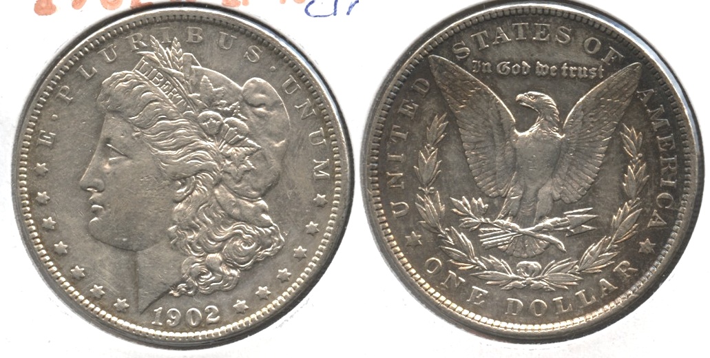 1902 Morgan Silver Dollar EF-40 Cleaned
