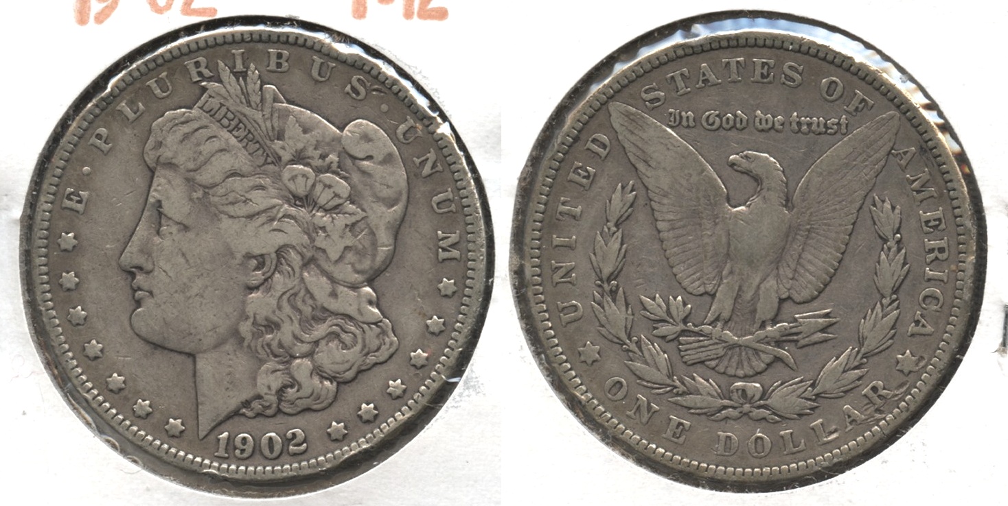 1902 Morgan Silver Dollar Fine-12 #f