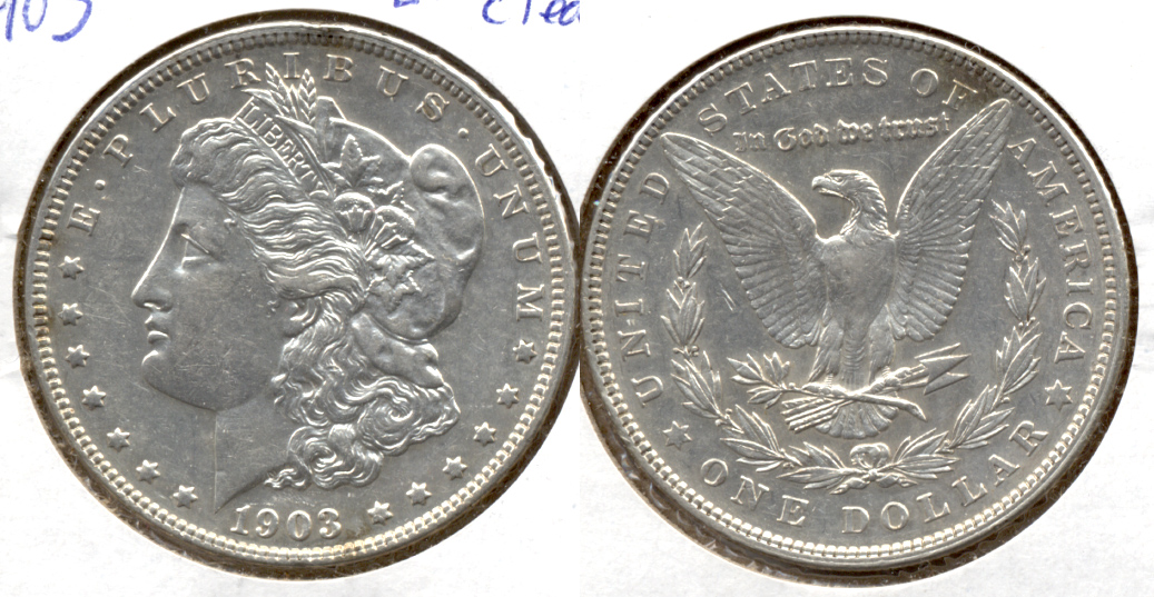 1903 Morgan Silver Dollar EF-40 Lightly Cleaned