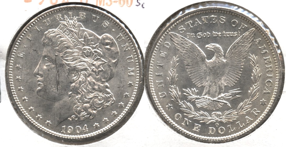 1904-O Morgan Silver Dollar MS-60 Obverse Scratch