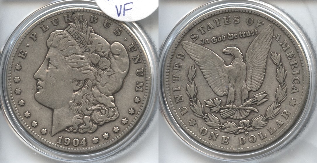 1904-S Morgan Silver Dollar VF-20 VAM-5, Doubled 4, High S