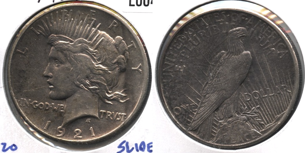 1921 Peace Silver Dollar AU-50 #c