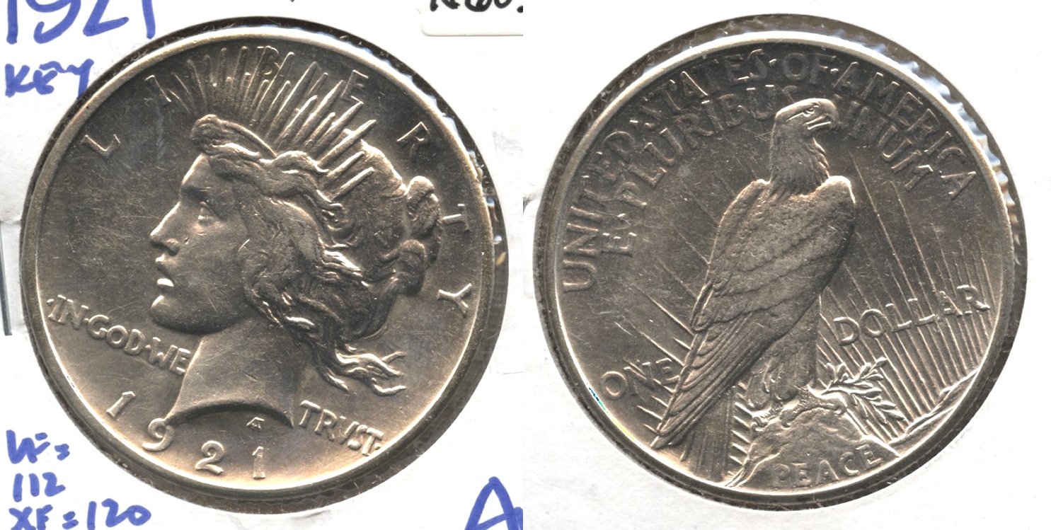 1921 Peace Silver Dollar AU-50 #g