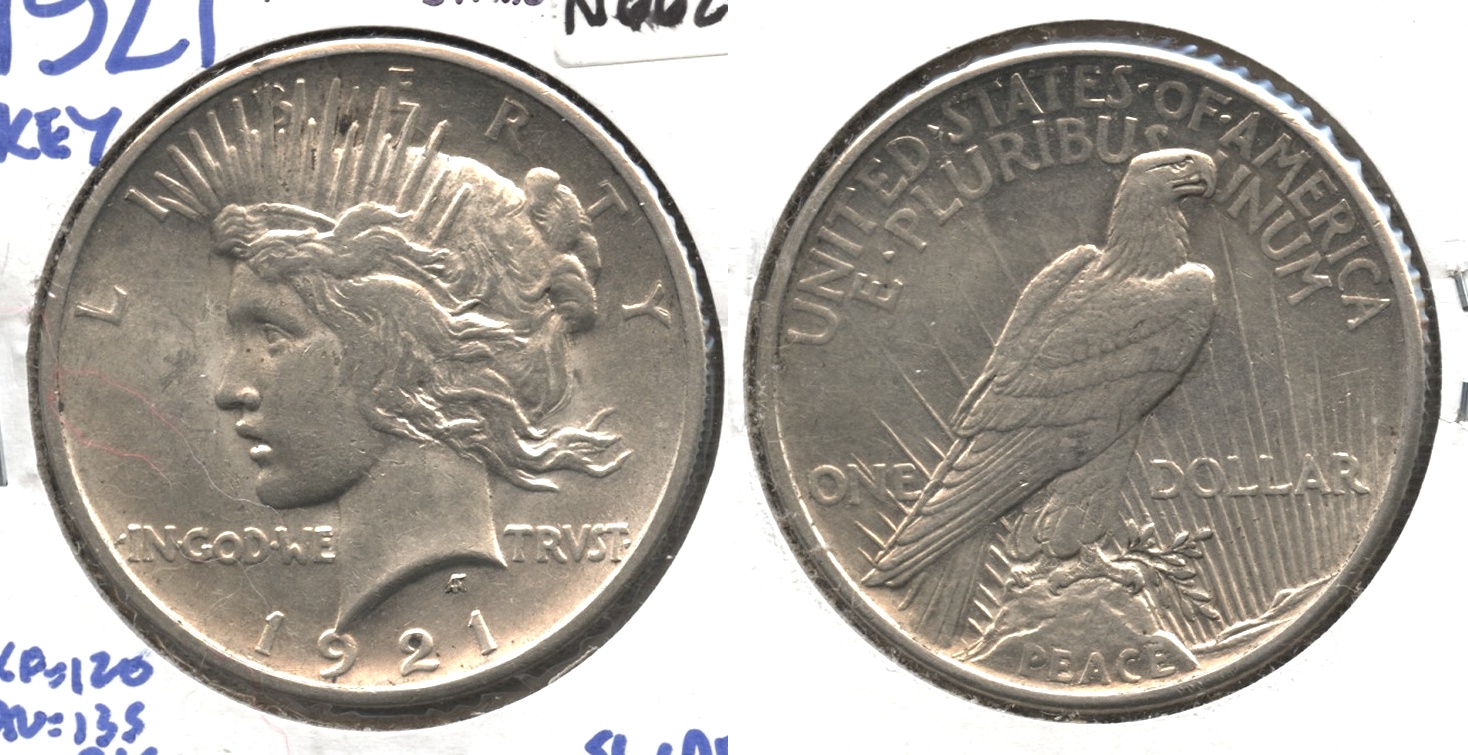1921 Peace Silver Dollar AU-55 #b