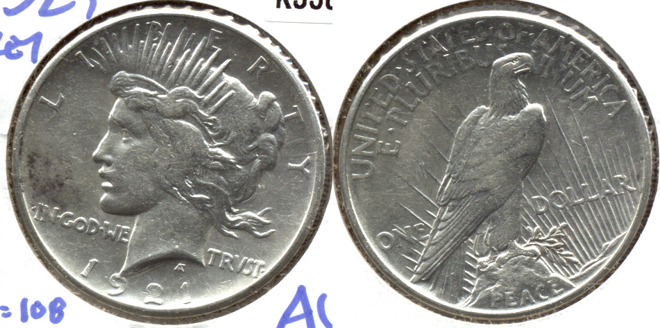 1921 Peace Silver Dollar EF-40 Lightly Cleaned