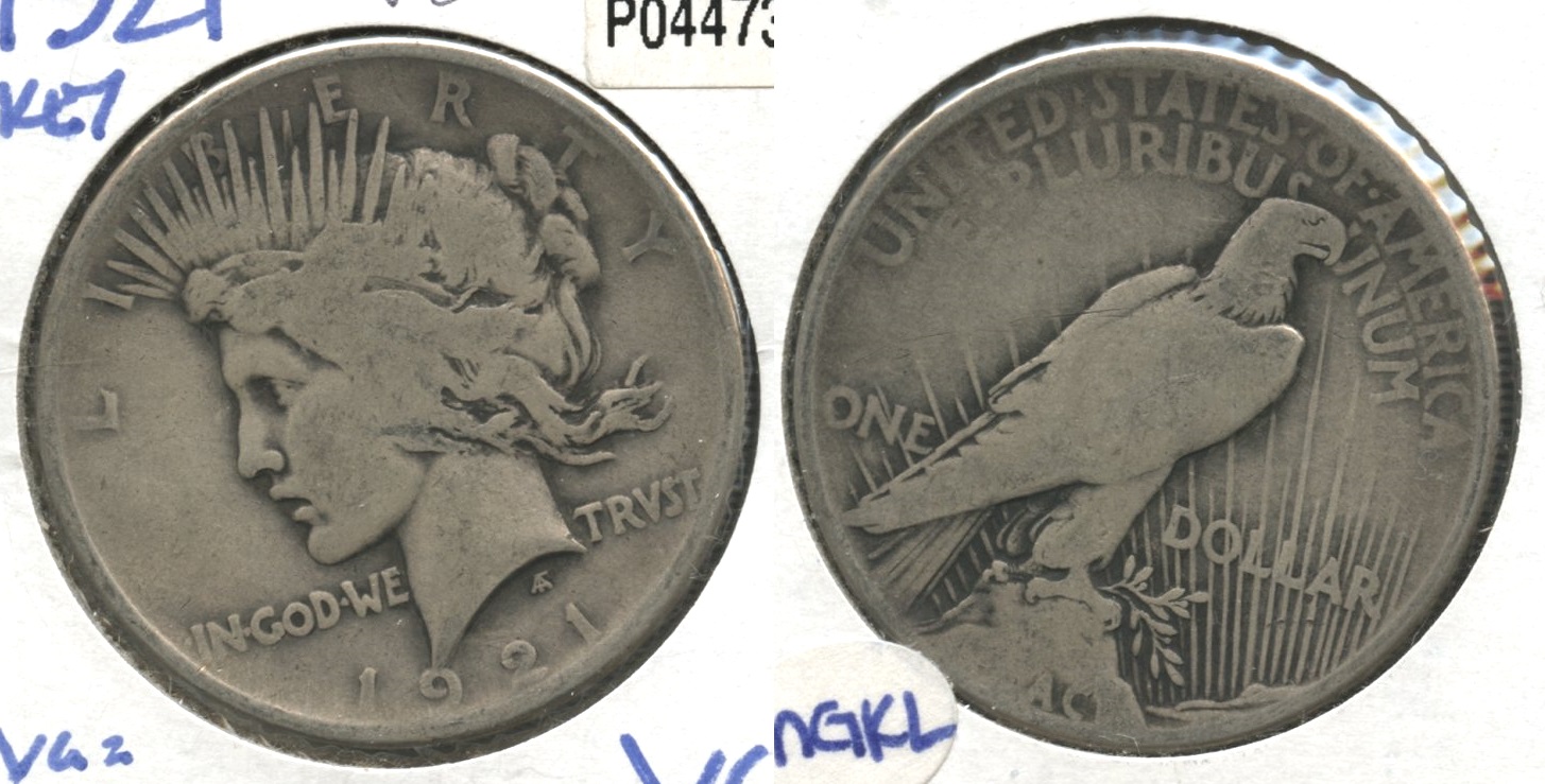 1921 Peace Silver Dollar VG-8 #a