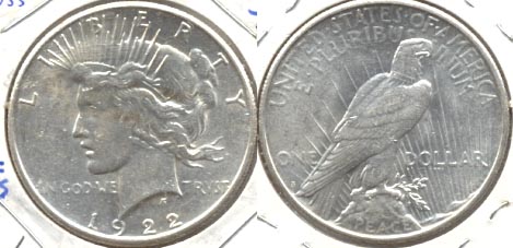 1922-S Peace Silver Dollar AU-55