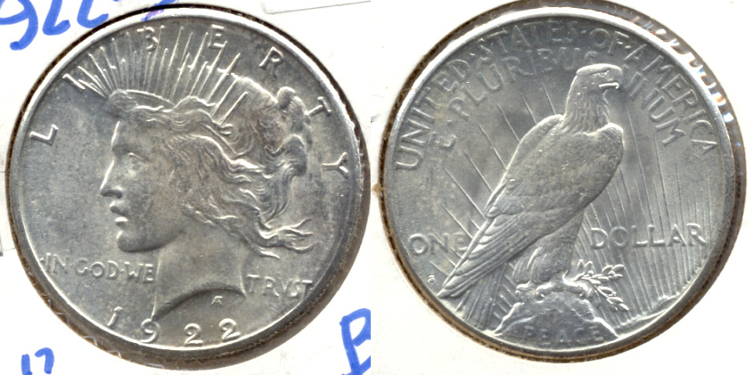 1922-S Peace Silver Dollar MS-60
