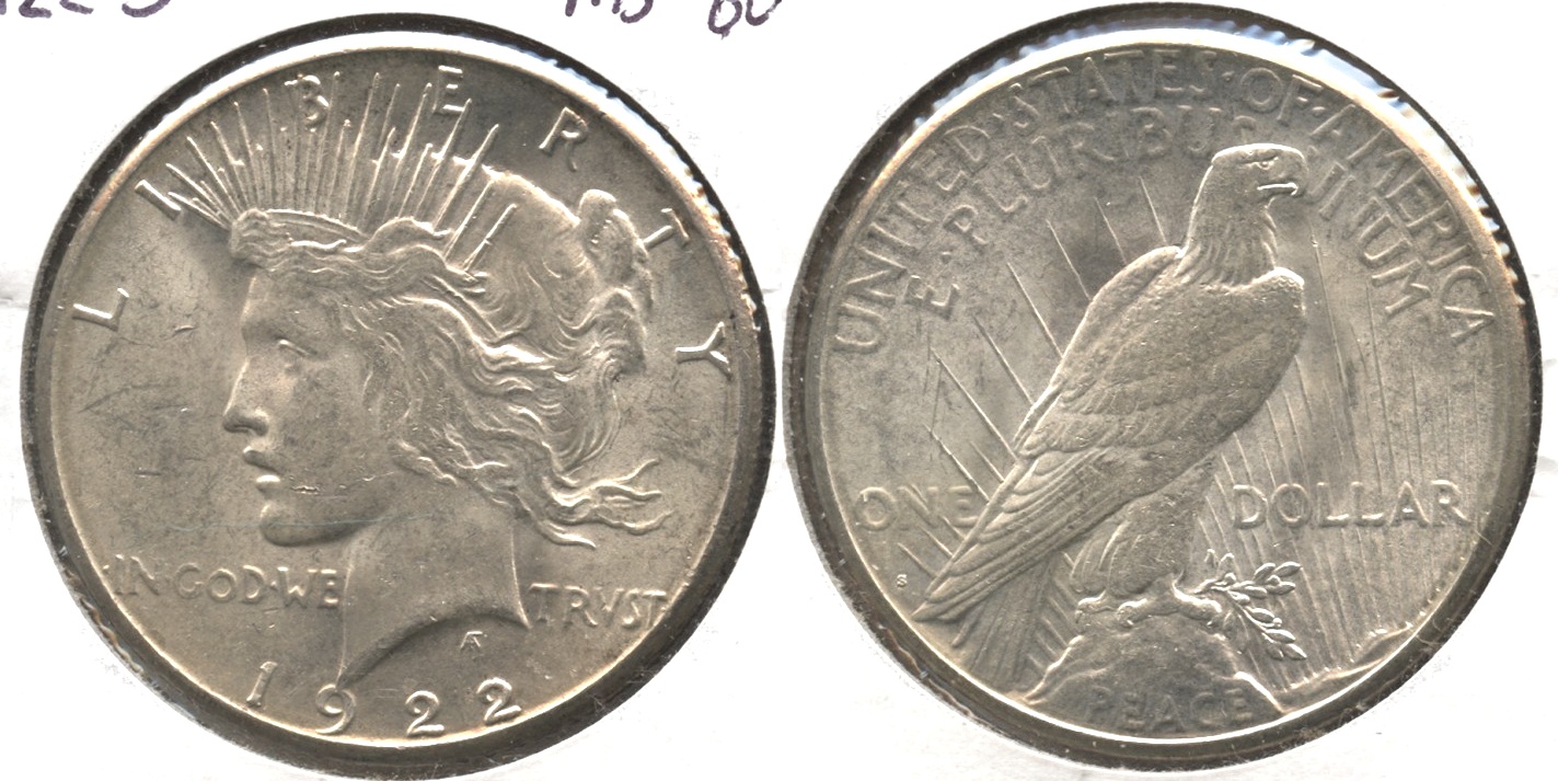 1922-S Peace Silver Dollar MS-60 #d