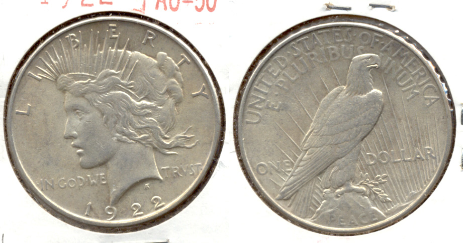 1922 Peace Silver Dollar AU-50 d