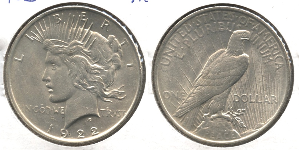 1922 Peace Silver Dollar AU-50 j
