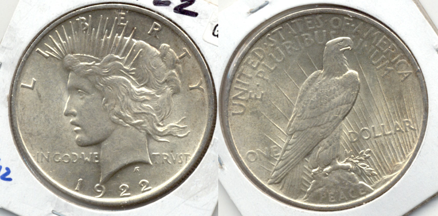 1922 Peace Silver Dollar AU-55