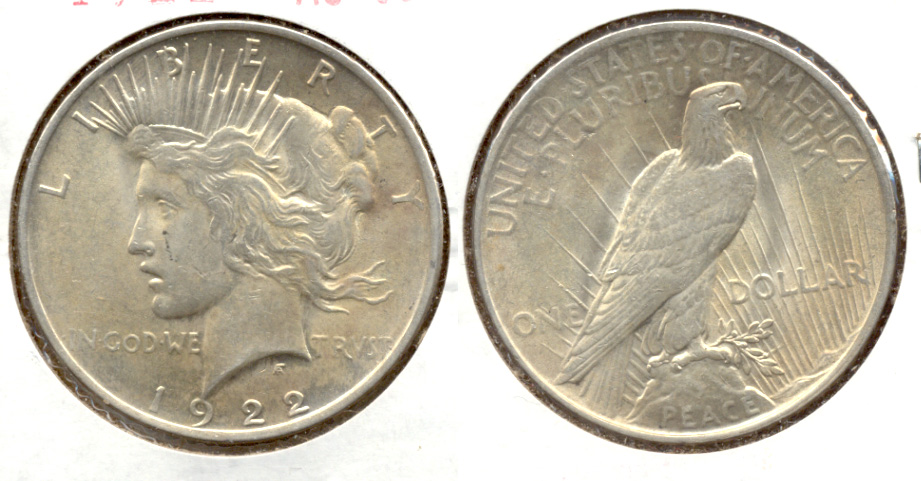1922 Peace Silver Dollar AU-55 d