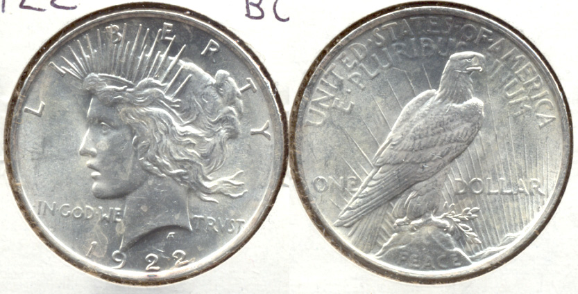 1922 Peace Silver Dollar MS-60 b
