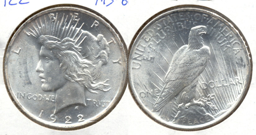 1922 Peace Silver Dollar MS-60 k