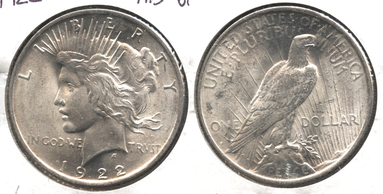 1922 Peace Silver Dollar MS-60 #w