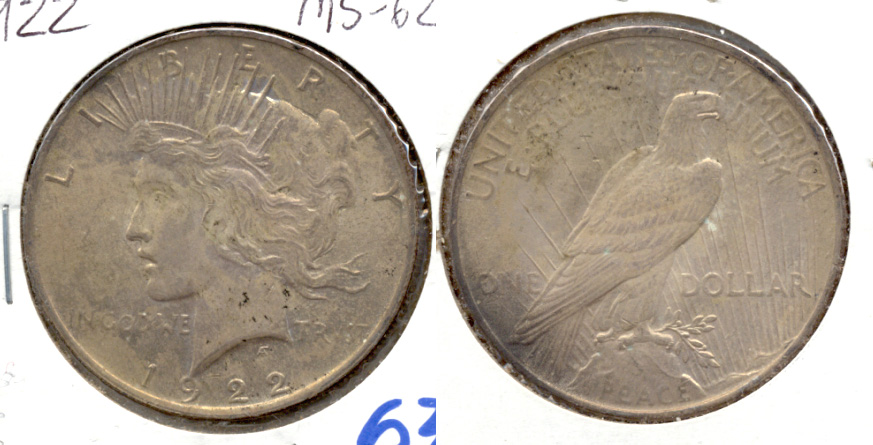 1922 Peace Silver Dollar MS-62 e