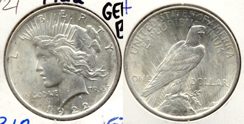 1922 Peace Silver Dollar MS-63 b
