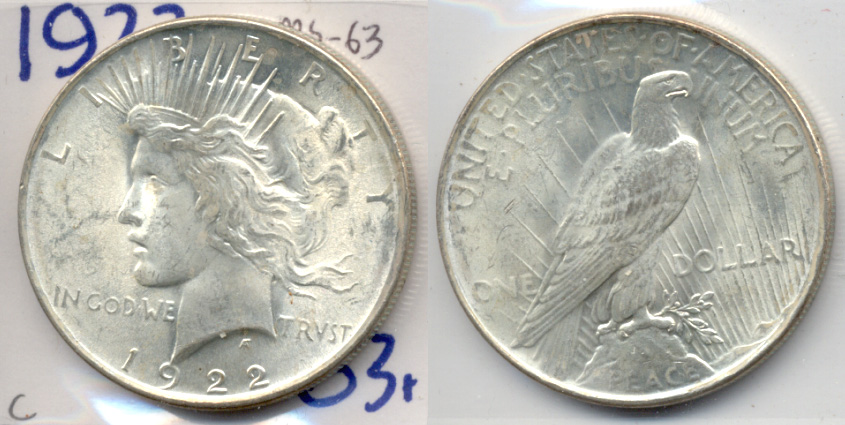 1922 Peace Silver Dollar MS-63 c