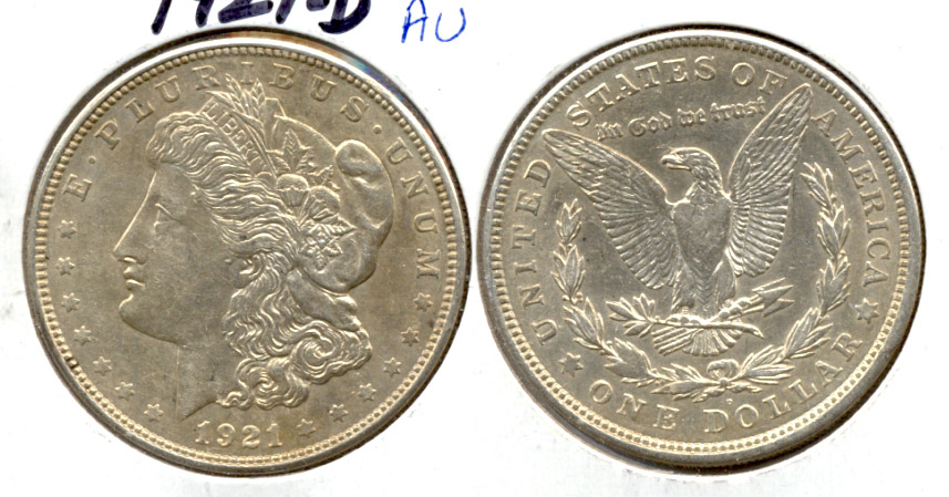 1921-D Morgan Silver Dollar AU-50