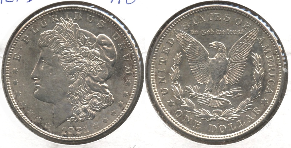 1921-D Morgan Silver Dollar AU-50 d