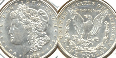 1921-D Morgan Silver Dollar AU-55