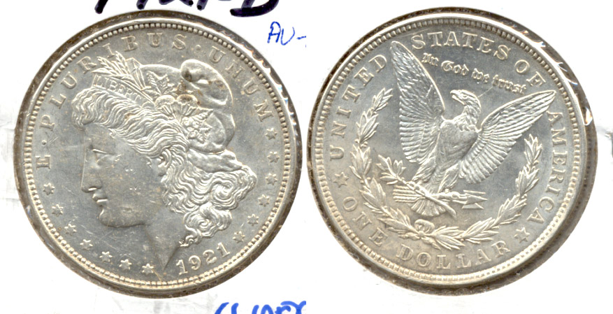 1921-D Morgan Silver Dollar AU-55 d