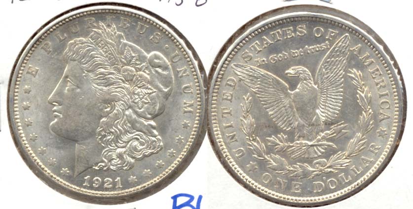 1921-D Morgan Silver Dollar MS-60 d