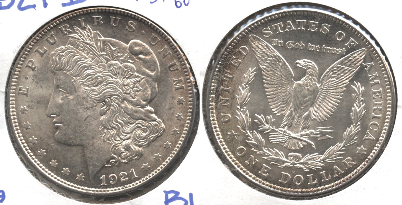 1921-D Morgan Silver Dollar MS-60 #m