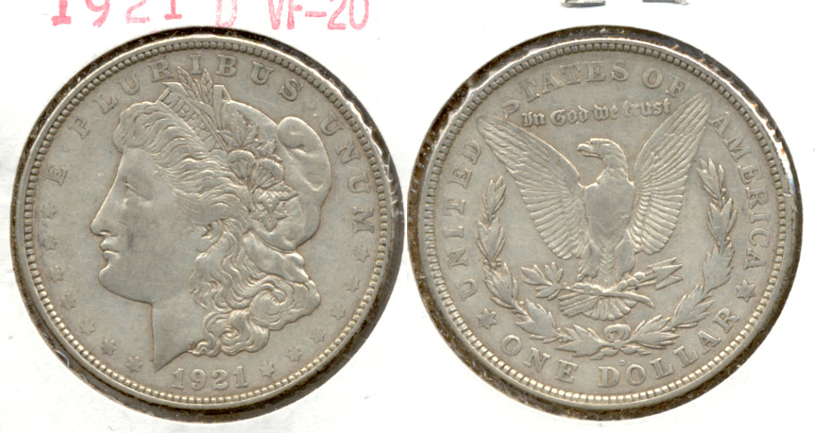1921-D Morgan Silver Dollar VF-20 c