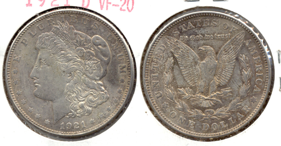 1921-D Morgan Silver Dollar VF-20 d