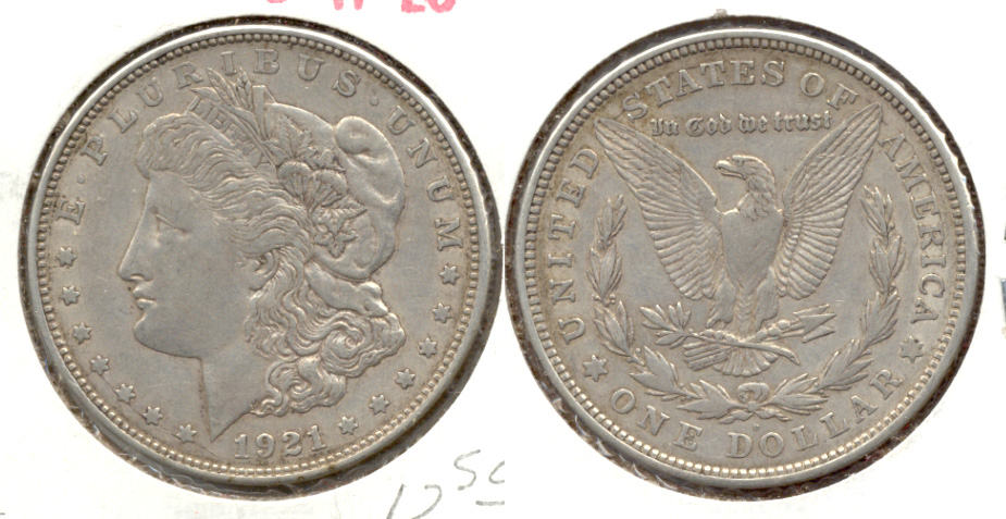 1921-D Morgan Silver Dollar VF-20 f