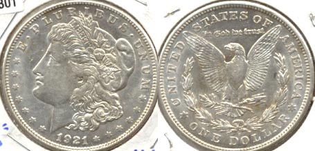 1921-S Morgan Silver Dollar AU-50