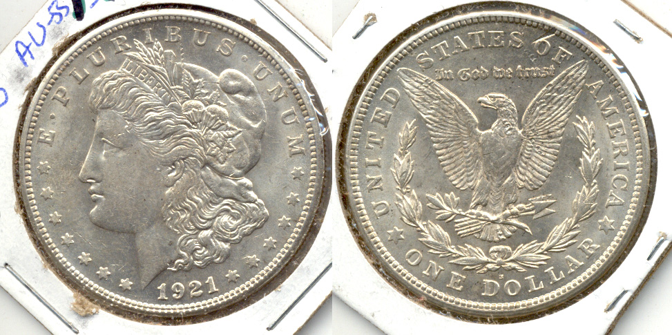1921-S Morgan Silver Dollar AU-55 d
