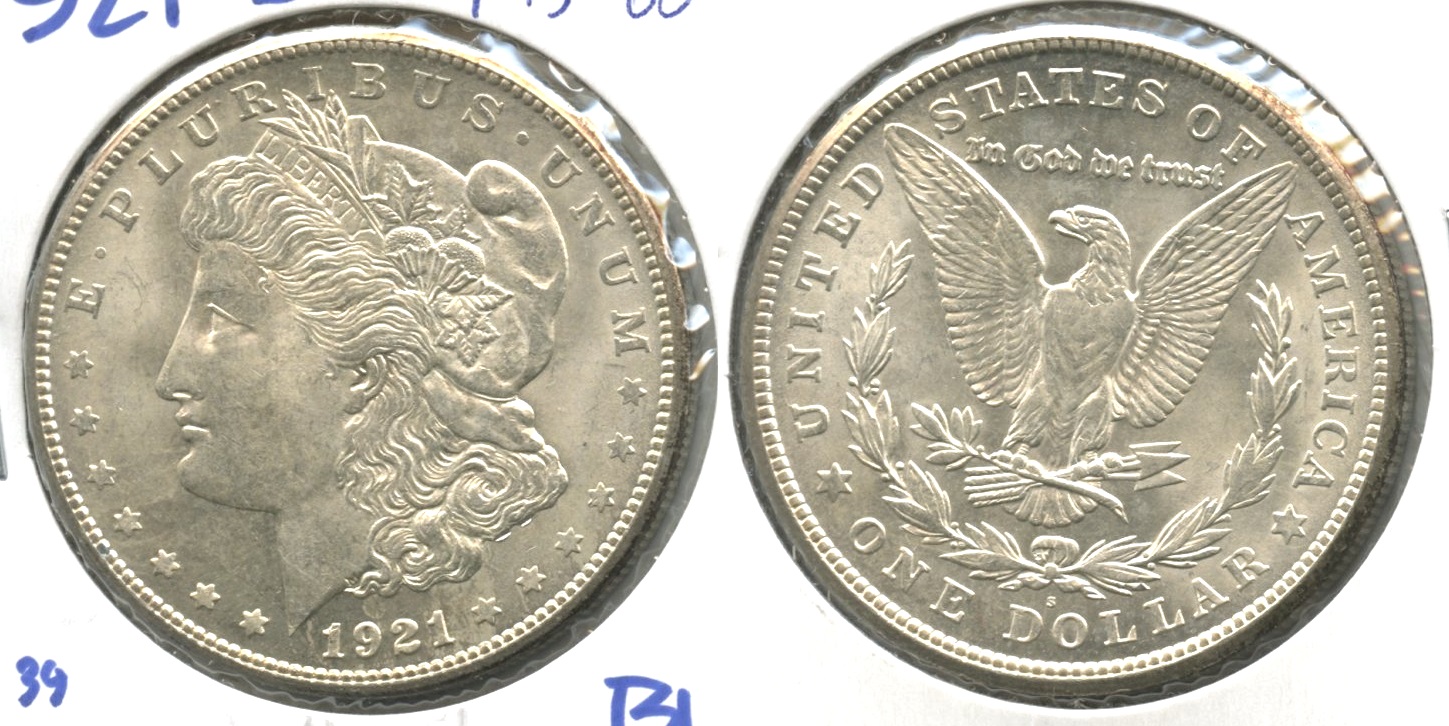 1921-S Morgan Silver Dollar MS-60 #e