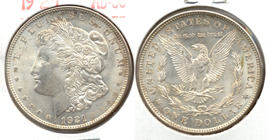 1921 Morgan Silver Dollar AU-50 h