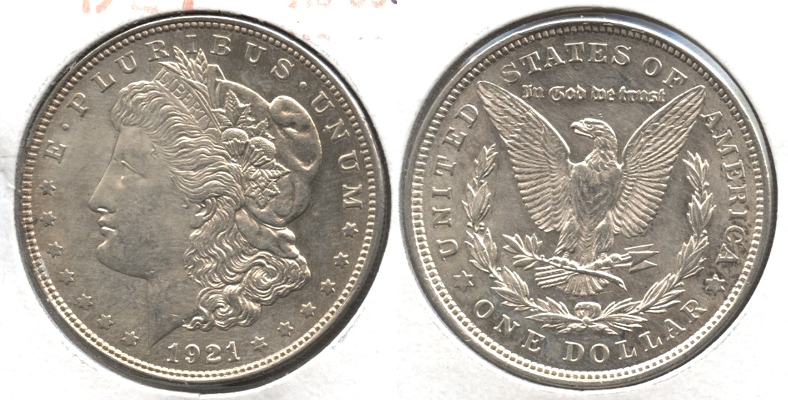 1921 Morgan Silver Dollar AU-55 #m Old Cleaning
